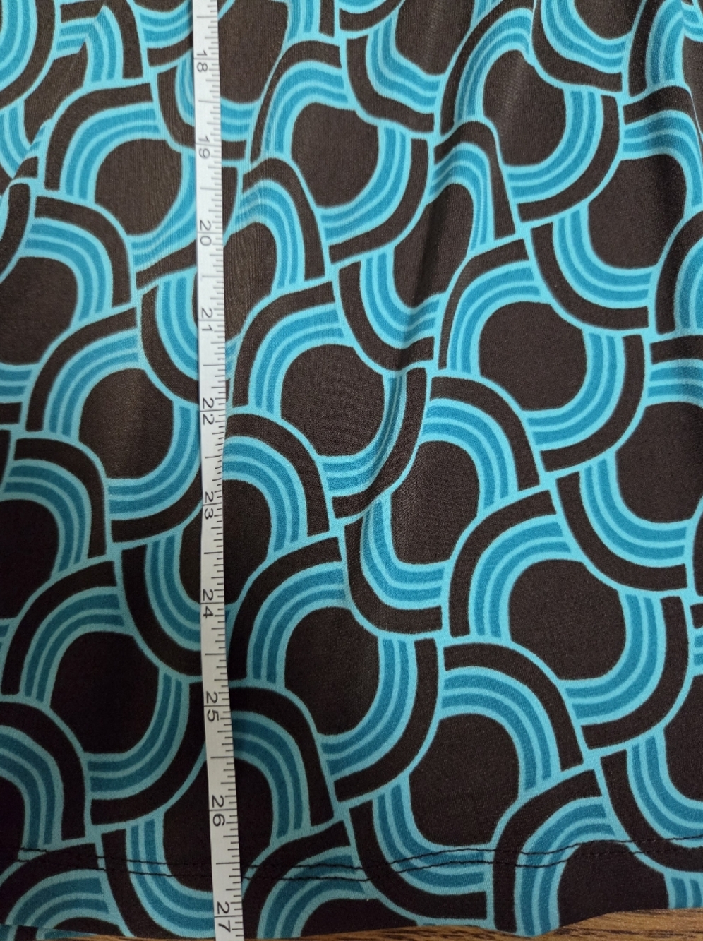 Apt.9 Retro Geometric Blue & Black Wrap Top with Belt Size XL - Picture 7 of 7